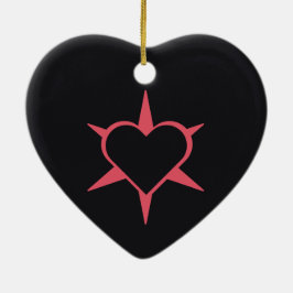 Herz Heart Cœur Cuore Star Starlet Sternchen Stern Keramik Ornament