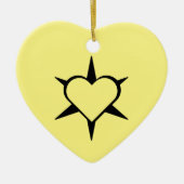 Herz Heart Cœur Cuore Star Starlet Sternchen Stern Keramik Ornament (Vorne)