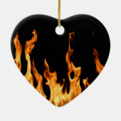 Herz Heart Cœur Flammen Flame Flames Feuer Fire  Keramik Ornament (Hinten)