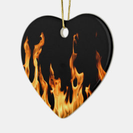 Herz Heart Cœur Flammen Flame Flames Feuer Fire  Keramik Ornament