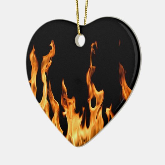 Herz Heart Cœur Flammen Flame Flames Feuer Fire Keramik Ornament (Links)