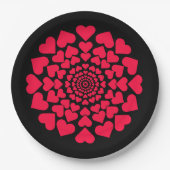 Herz ♥ Heart ♥ Herzen ♥ Hearts retro neon Pappteller (Vorderseite)