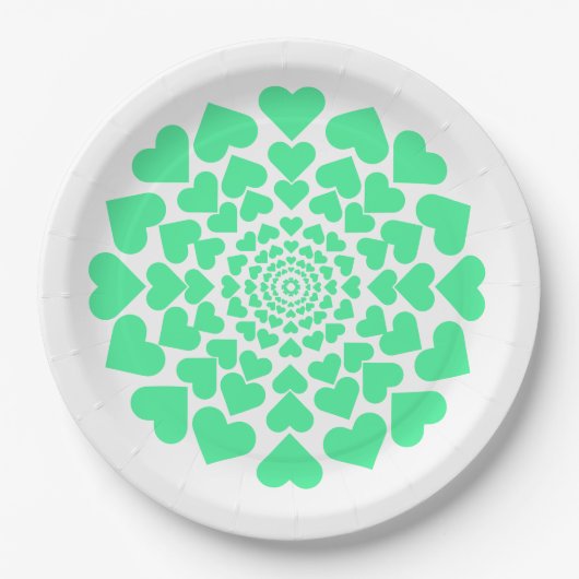 Herz ♥ Heart ♥ Herzen ♥ Hearts retro Pappteller (Vorderseite)