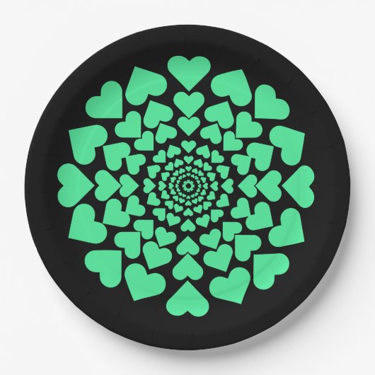 Herz ♥ Heart ♥ Herzen ♥ Hearts retro Pappteller (Vorderseite)