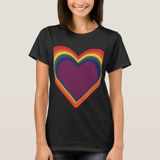 Herz ♥ Heart – Rainbow Colors – Regenbogenfarben T-Shirt (Vorderseite)