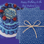 Herz - Hellblau auf dunkelblauem Hintergrund Geschenkpapier Set