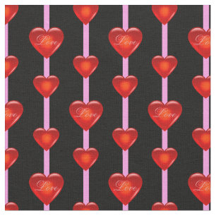 Herz/Herz/Groß/Kleines rotes Herz/Liebe/Schwarzer  Stoff