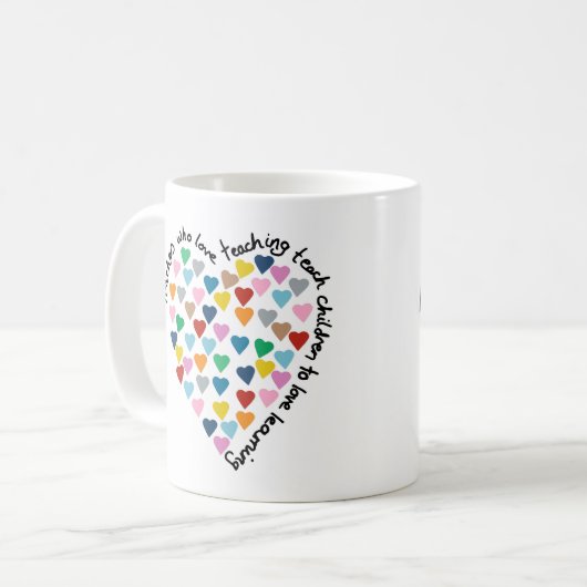 Herz-Herz-Lehrer Kaffeetasse (Vorderseite Links)