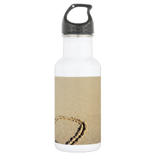 Herz Herzen Strand Sand Tropisches Paradies Schick Trinkflasche