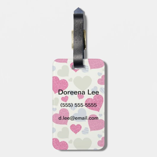 Herz-Hintergrund Gepäckanhänger (Rückseite vertikal)