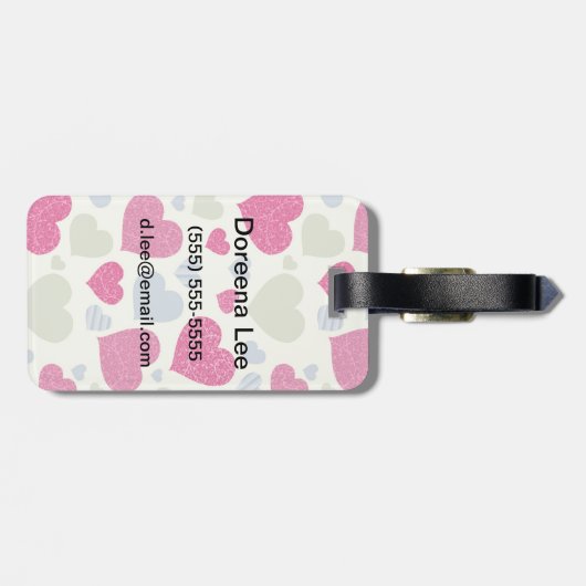 Herz-Hintergrund Gepäckanhänger (Rückseite horizontal)