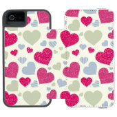 Herz-Hintergrund Incipio iPhone Geldbeutel-Hülle (Folio Geöffnet)