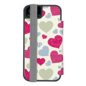 Herz-Hintergrund Incipio iPhone Geldbeutel-Hülle (Folio Rückseite)