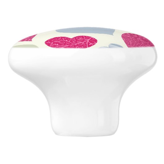 Herz-Hintergrund Keramikknauf (Seitenansicht)