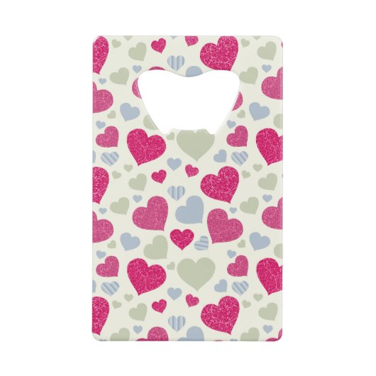 Herz-Hintergrund Kreditkartenflaschenöffner (Vorderseite)