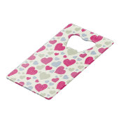 Herz-Hintergrund Kreditkartenflaschenöffner (Rückseite Schrägansicht)