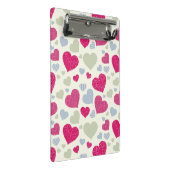 Herz-Hintergrund Mini Klemmbrett (Schrägansicht)