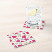 Herz-Hintergrund Rechteckiger Pappuntersetzer (Vor Ort)