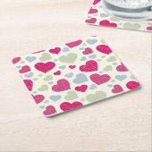 Herz-Hintergrund Rechteckiger Pappuntersetzer (angewinkelt)