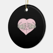 Herz-Hintern Umarmung Skeleton Hands Classic Keramik Ornament (Links)