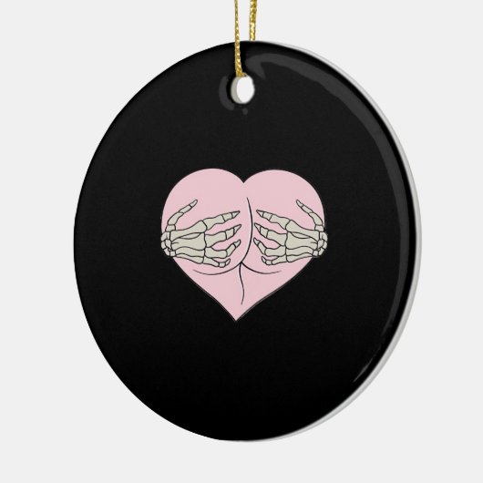 Herz-Hintern Umarmung Skeleton Hands Classic Keramik Ornament (Links)
