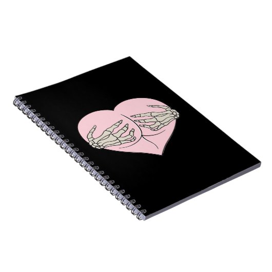 Herz-Hintern Umarmung Skeleton Hands Classic Notizblock (Rechte Seite)
