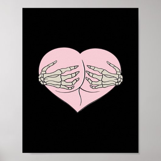 Herz-Hintern Umarmung Skeleton Hands Classic Poster (Vorne)