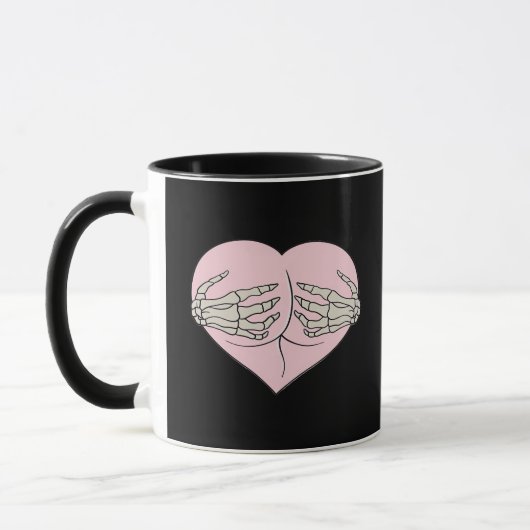 Herz-Hintern Umarmung Skeleton Hands Classic Tasse (Links)
