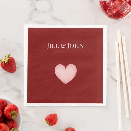 Herz Hochzeits-Dinner Serviette Personalisierte Na (Beispiel)