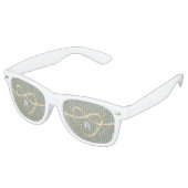 Herz-Hochzeitsmonogramm Partybrille (Schrägansicht)