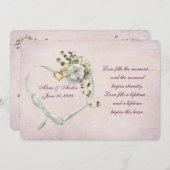 Herz-Hochzeitsringe und Band Einladung (Vorne/Hinten)