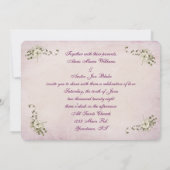 Herz-Hochzeitsringe und Band Einladung (Rückseite)