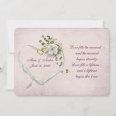 Herz-Hochzeitsringe und Band Einladung (Vorderseite)