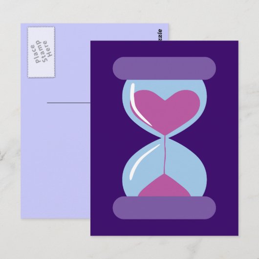 Herz Hourglass Postkarte (Vorne/Hinten)