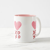 Herz, Hugs n kisses XOXO Tasse (VorderseiteRechts)
