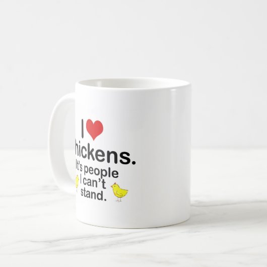 (Herz-) Hühner I Kaffeetasse (Vorderseite Links)