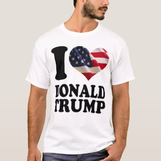 Herz I amerikanische Flagge Donald Trump T-Shirt