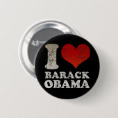 Herz I Barack Obama Knopf Button (Vorne & Hinten)