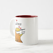 Herz I Bücher - narwhal Kaffee-Tasse Zweifarbige Tasse (Vorderseite Links)