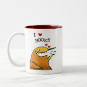 Herz I Bücher - narwhal Kaffee-Tasse Zweifarbige Tasse (Links)