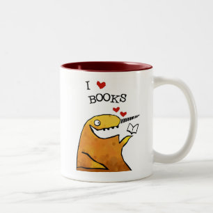 Herz I Bücher - narwhal Kaffee-Tasse Zweifarbige Tasse