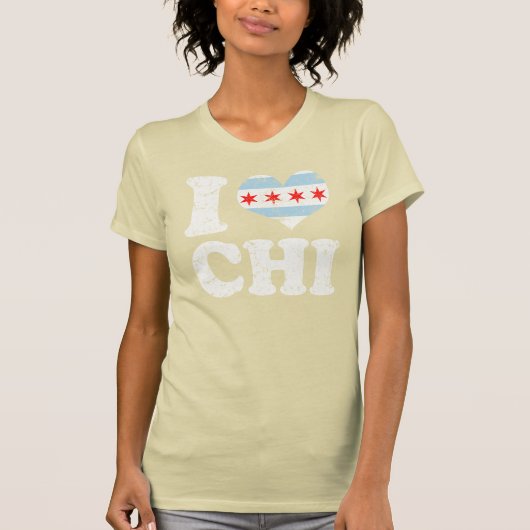 Herz I Chicago-Flagge CHI T-Shirt (Vorderseite)