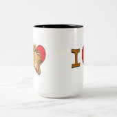 Herz I Chipmunks Zweifarbige Tasse (Mittel)