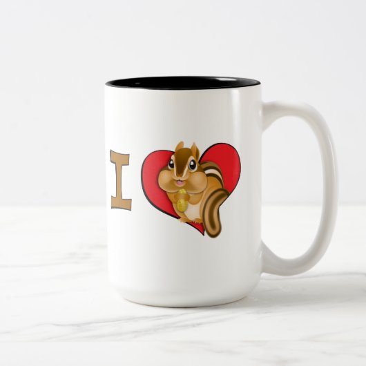 Herz I Chipmunks Zweifarbige Tasse (Rechts)