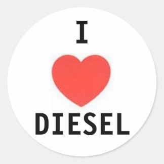 Herz, I, DIESEL Runder Aufkleber