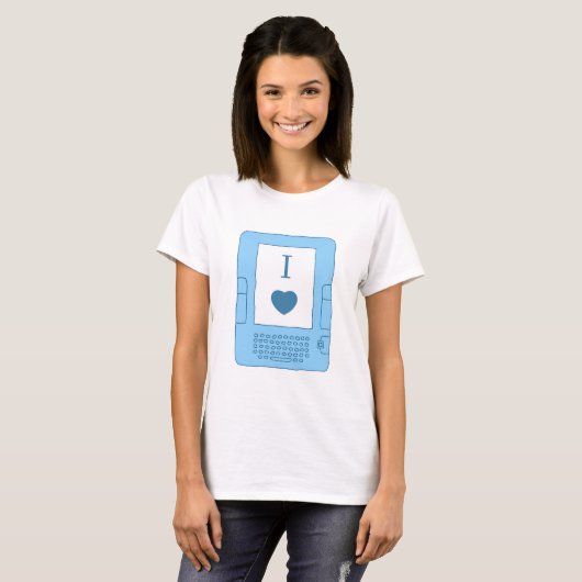 Herz I ebooks (blau) T-Shirt (Vorne ganz)