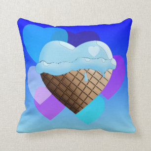 (Herz-) I Eiscreme! Blau Kissen