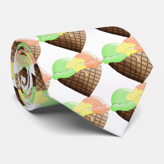 (Herz-) I Eiscreme! Regenbogen Sherbert Krawatte (Gerollt)