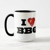 Herz I GRILLEN, Steak-Herz-Form-lustiges Grillen Tasse (Links)