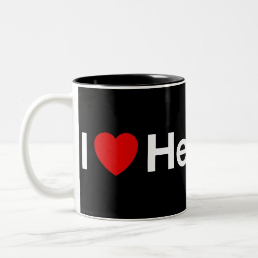 Herz I Helvetica Zweifarbige Tasse (Links)